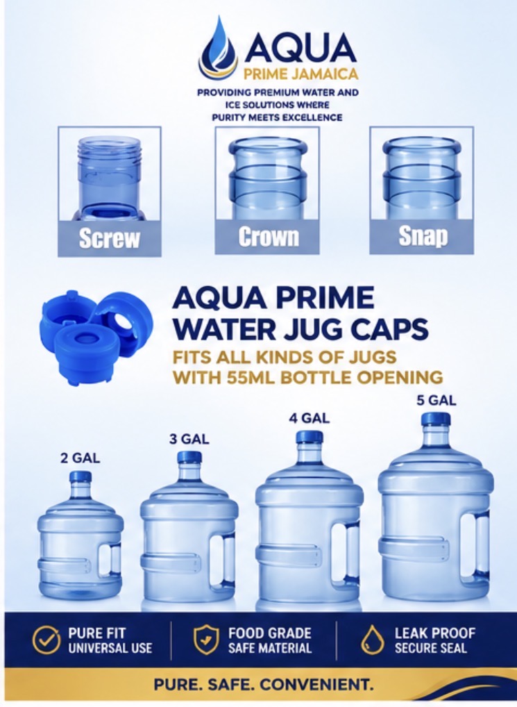 Aqua Prime water jug caps and openings
