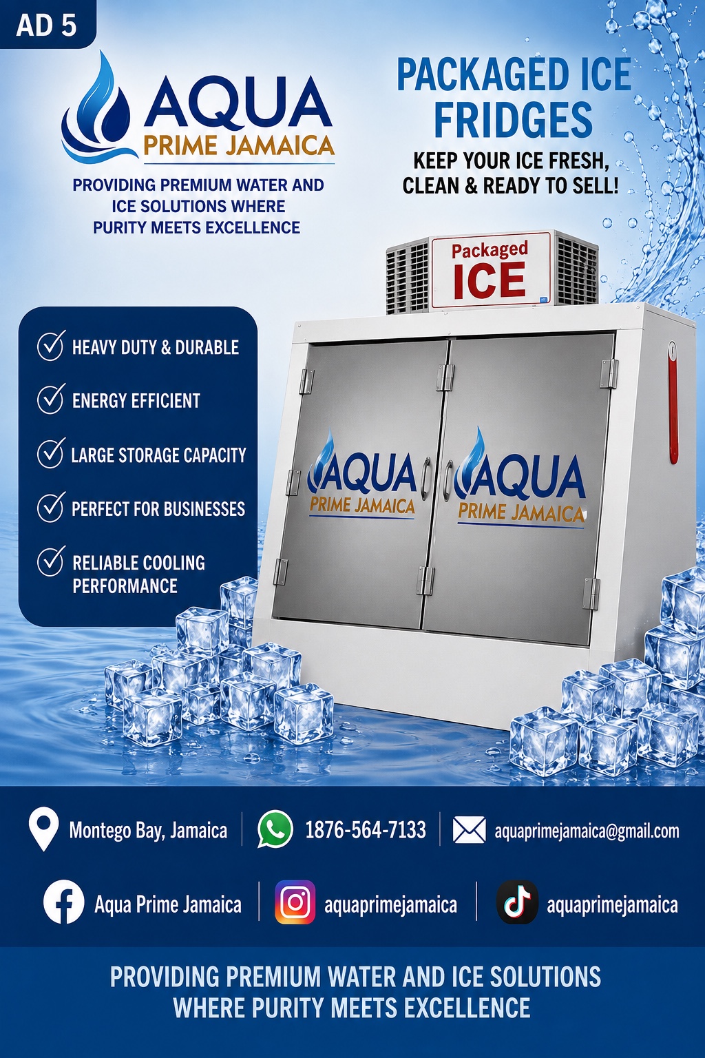 Packaged ice fridge