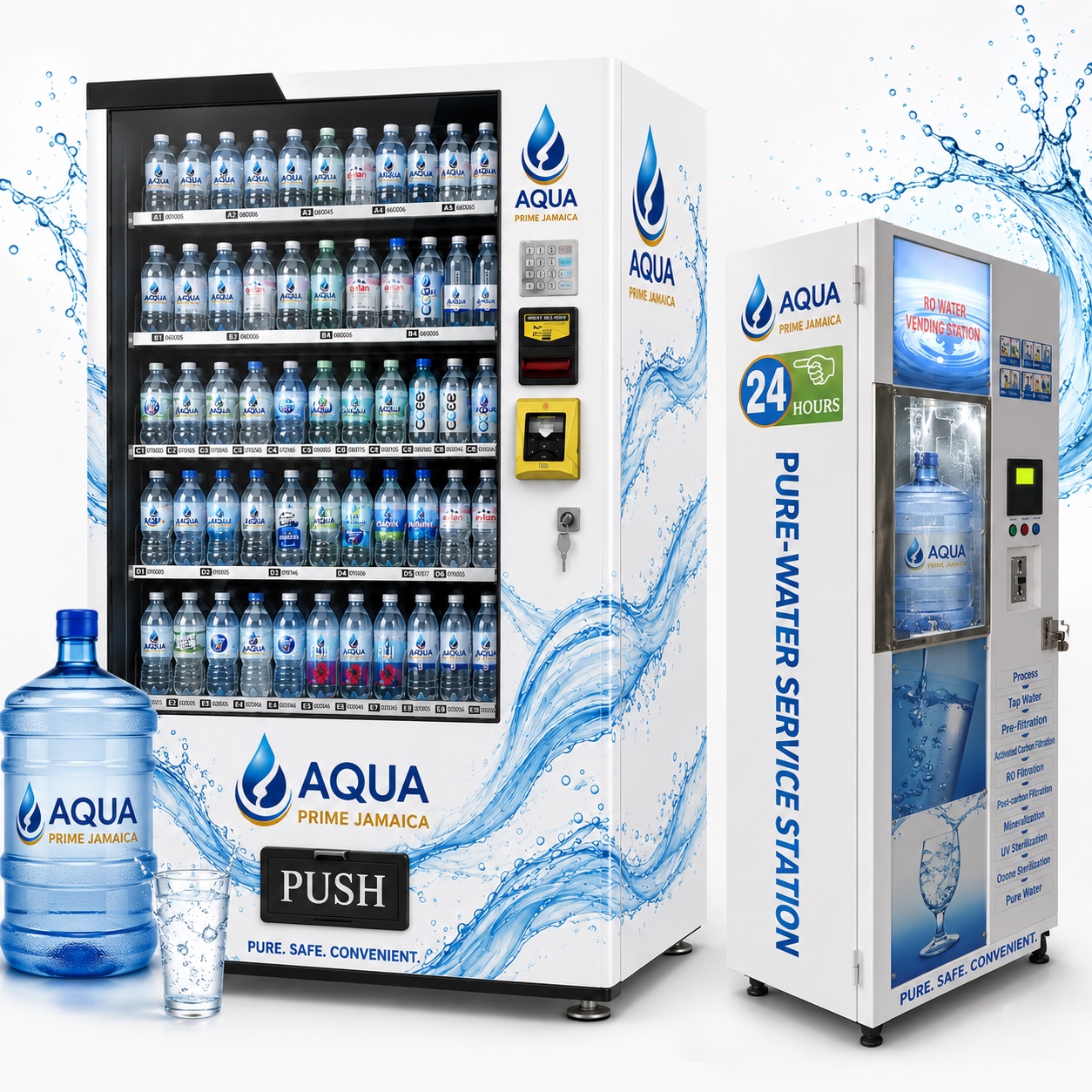 Aqua Prime dual vending machine options